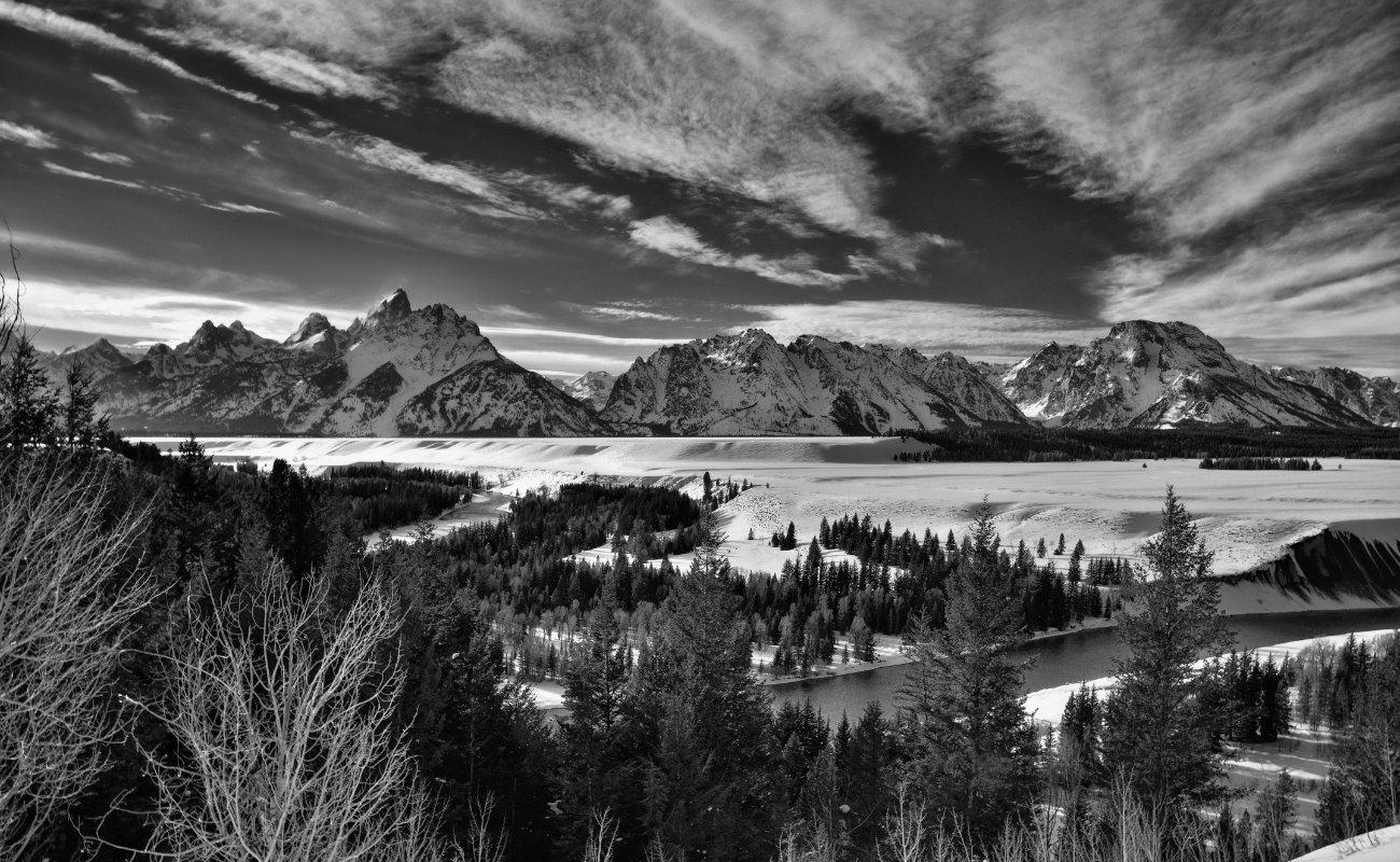Snake River Overlook in black and white