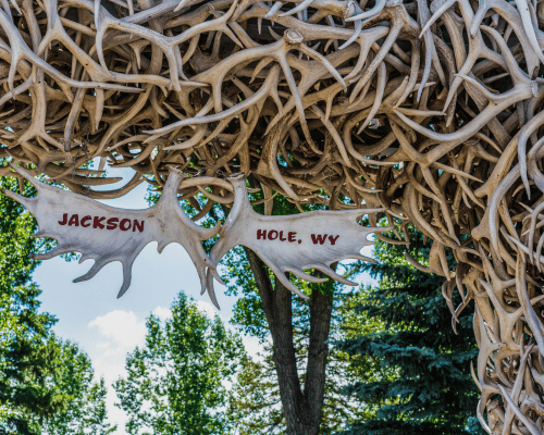 Elk Arch Sign in Jackson Hole, WY